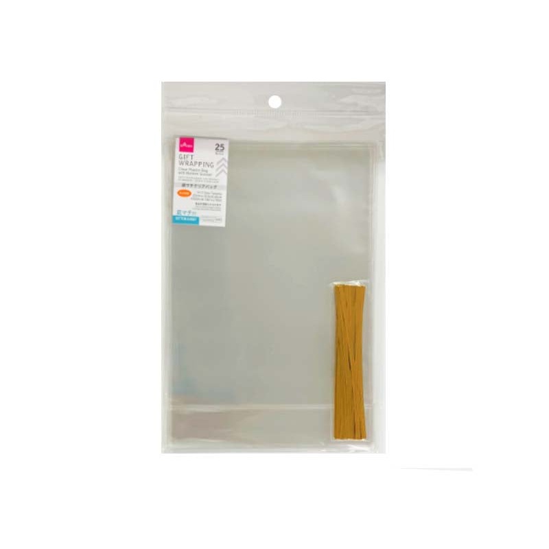 Clear Plastic Bag with Bottom Gusset 23cm x 15.5cm x 6cm