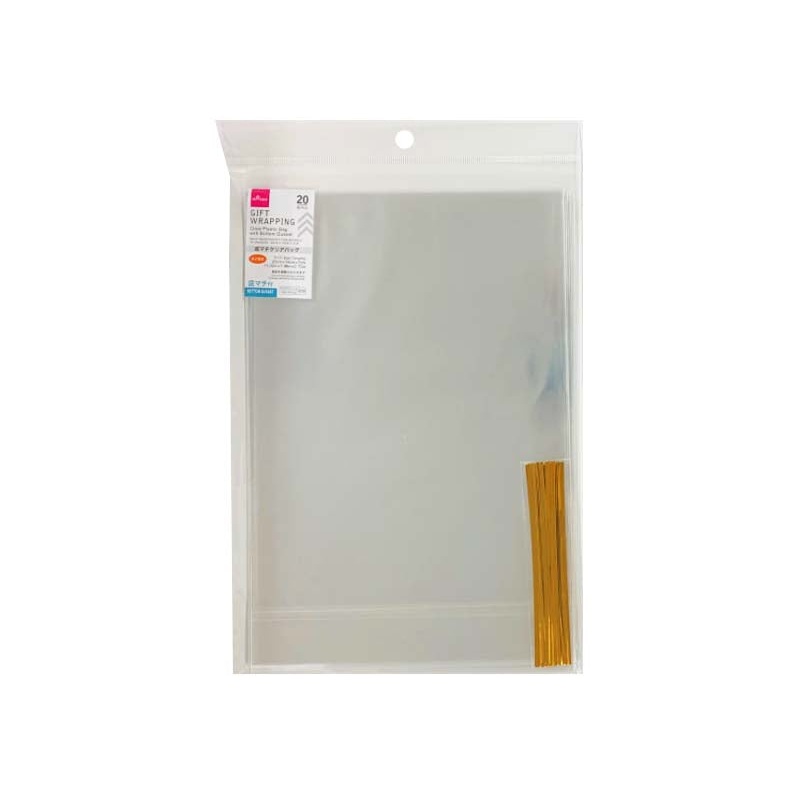 Clear Plastic Bag with Bottom Gusset 28cm x 19cm x 7cm