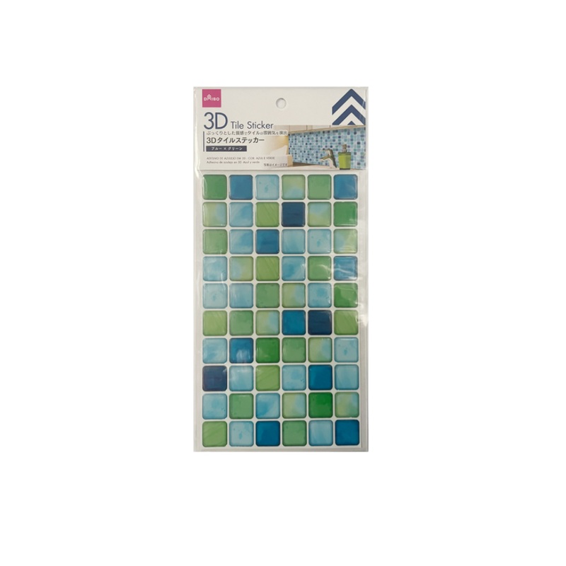3D Tile Sticker Blue and Green