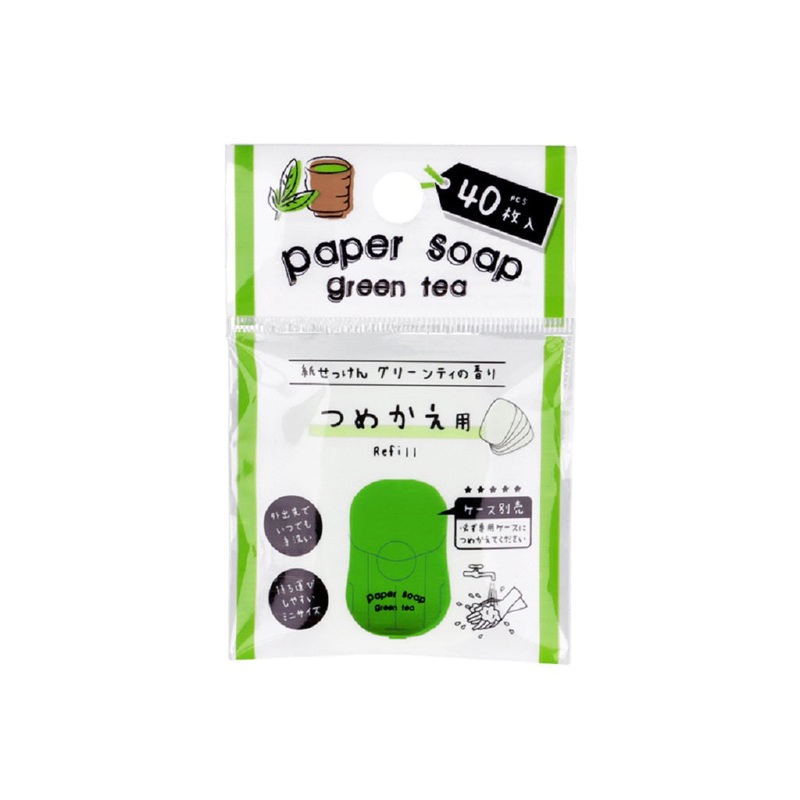 Paper soap Refill 40 pieces -green tea-