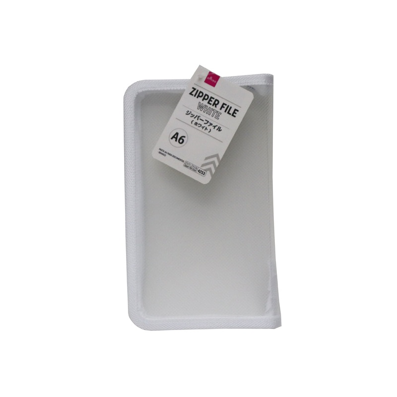 A6 Zipper File White