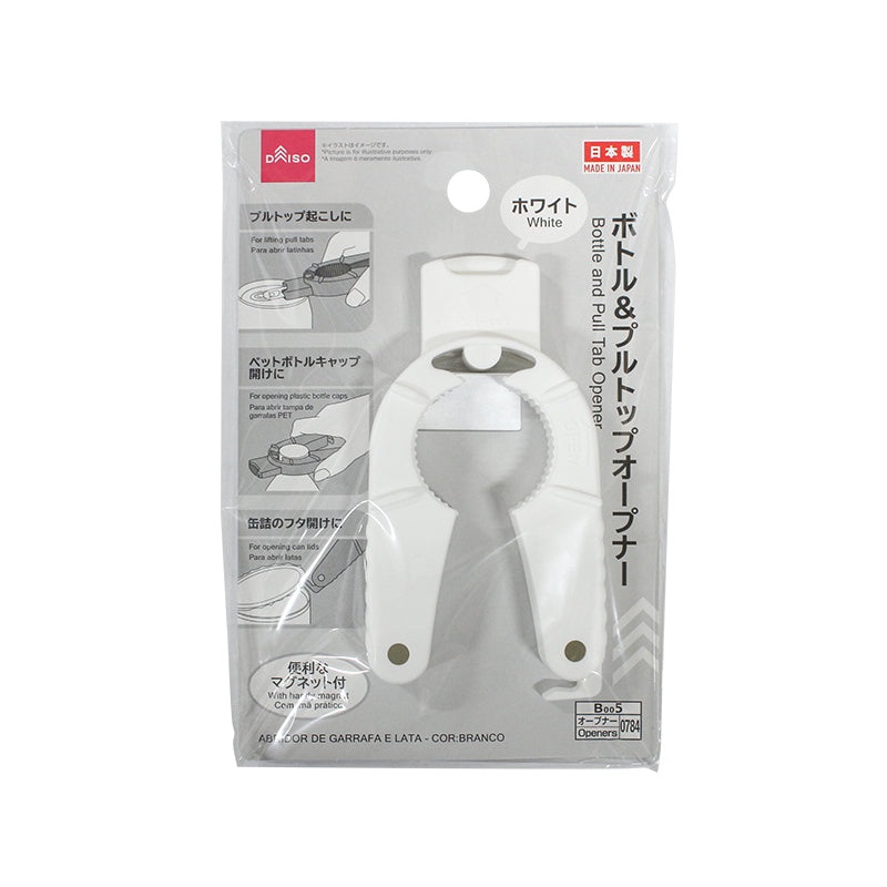 Bottle and Pull Tab Opener White