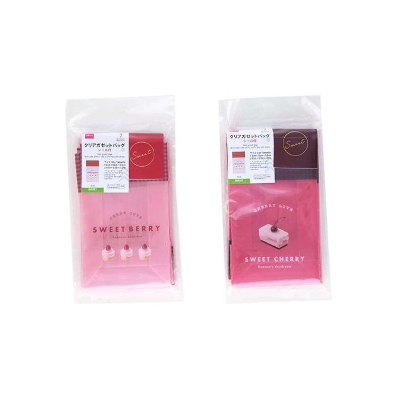 Clear Gusset Bags Berry Cake with Sticker 2.95in x 5.11in x 1.37in