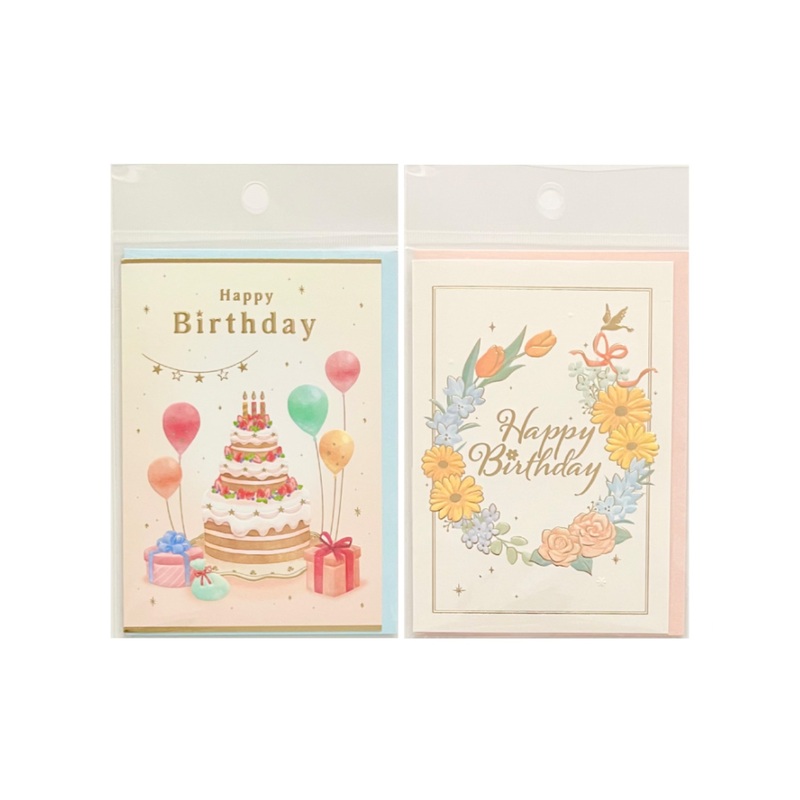 Birthday Greeting Card Cake/Flower Wreath