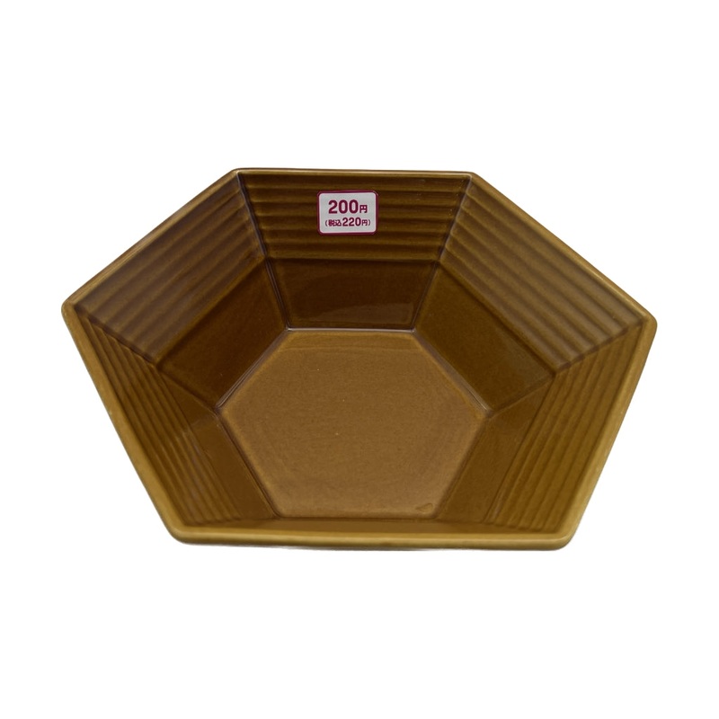 Hexagon Bowl Brown 7.48in