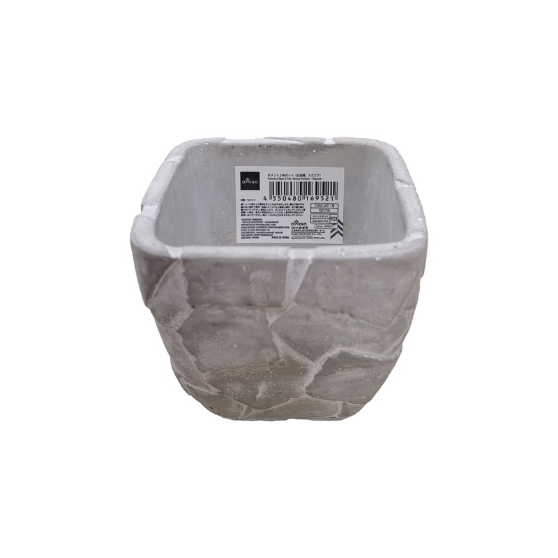 Cement Pot Size 2  Stone Pattern Square