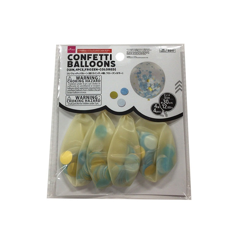 Confetti Balloons 12in Frozen Colored