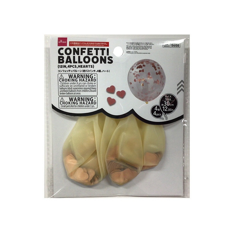 Confetti Balloons 12in Hearts