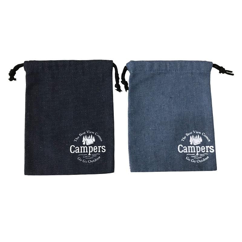 Denim Drawstring Pouch 21cm x 16cm