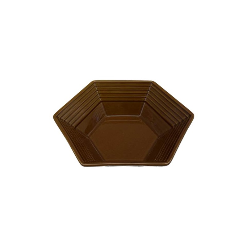 Bowl Hexagon Brown 6.29in