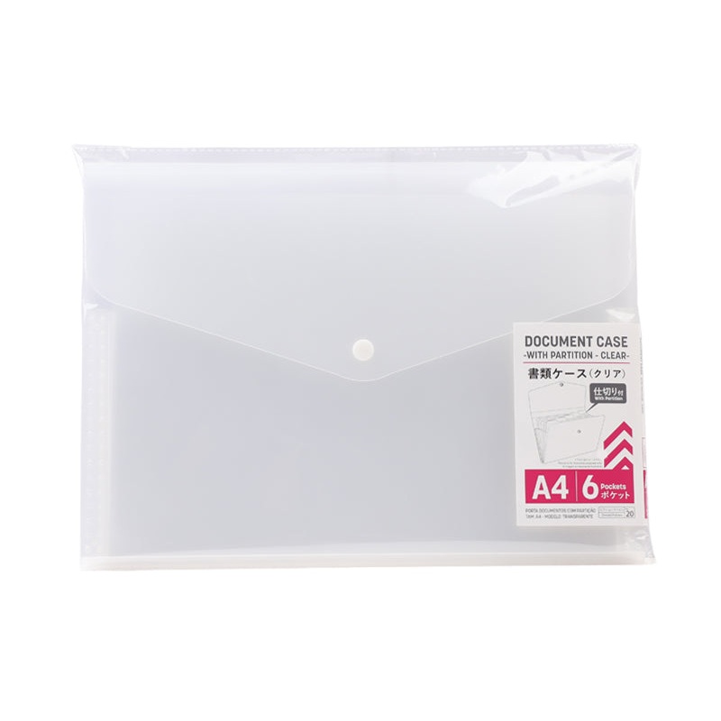 Document Case with Dividers A4 Clear