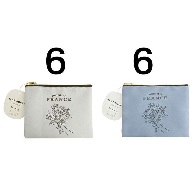 HOTEL SOUVENIR FLAT POUCH GRAY BLUE