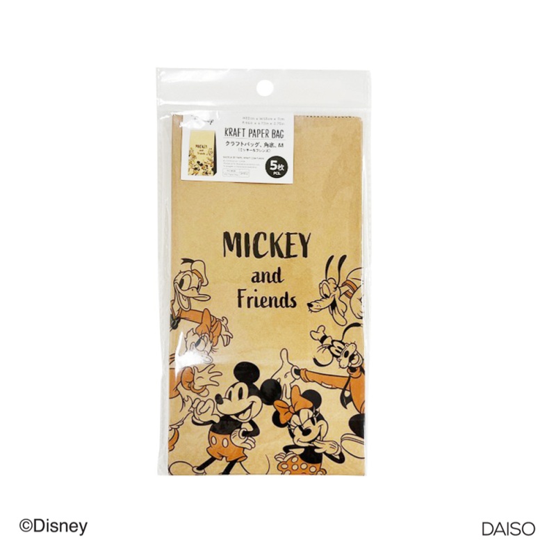 Kraft Paper Bag Square Base M Mickey and Friends