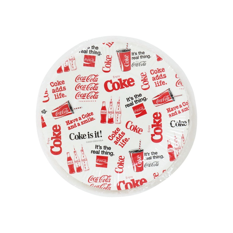 Paper Plate Coca Cola Pattern 7.08in