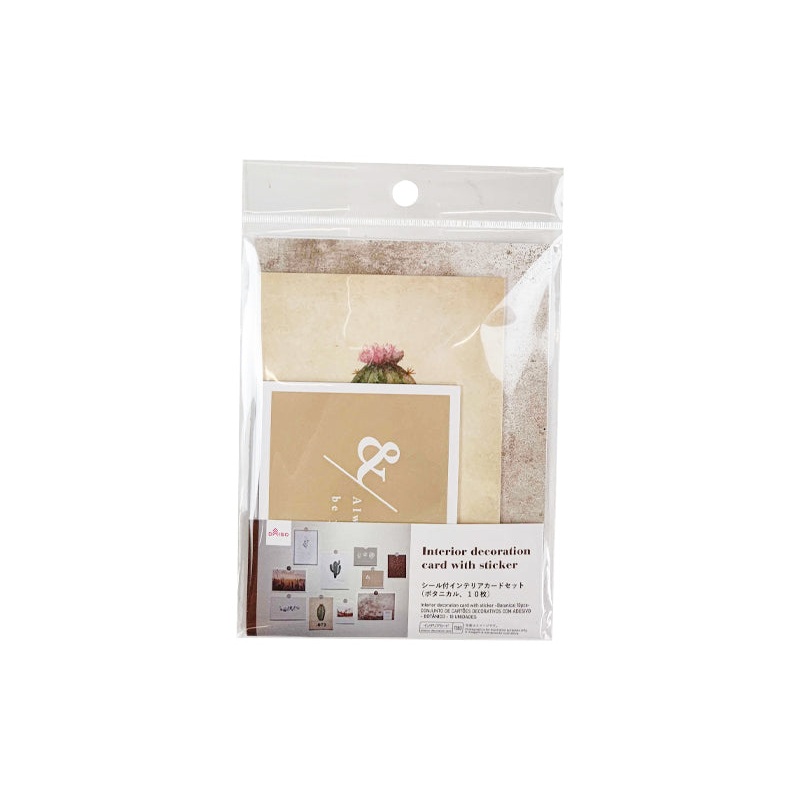 Interior Decoration Card with Sticker Botanical 10pcs