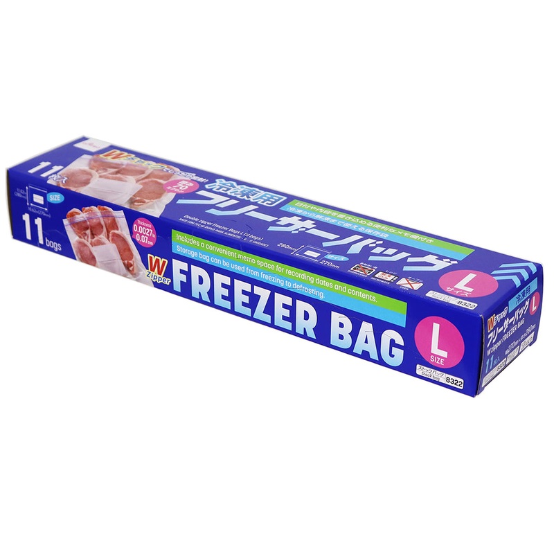 Double Zipper Freezer Bags L