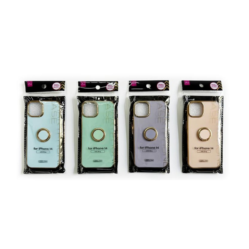 Metallic Smartphone Case with Ring iPhone 14