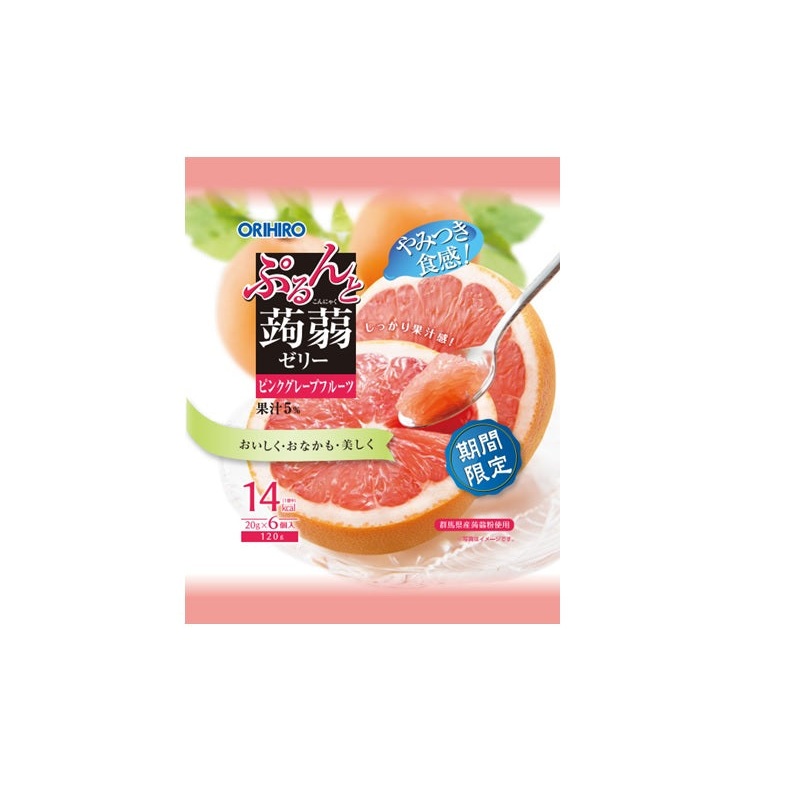 Orihiro Plantdu Purunto Konjac Jelly Pouch Pink Grapefruit