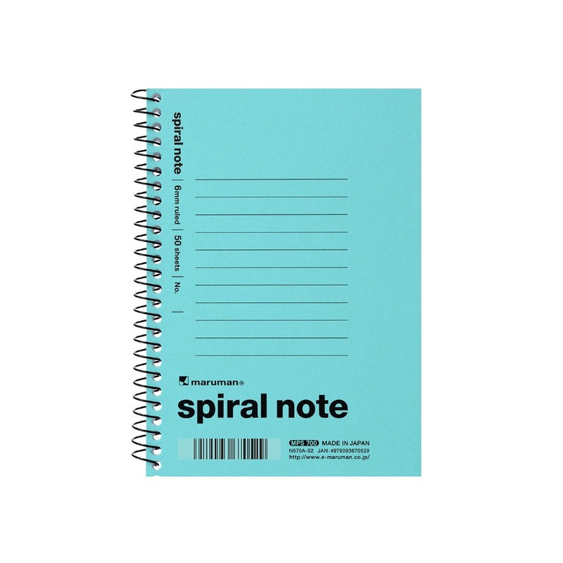 A6 Spiral Note 6mm Ruled Light Blue