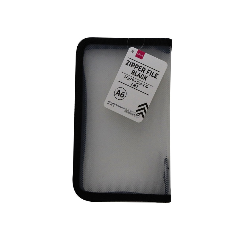 A6 Zipper File Black