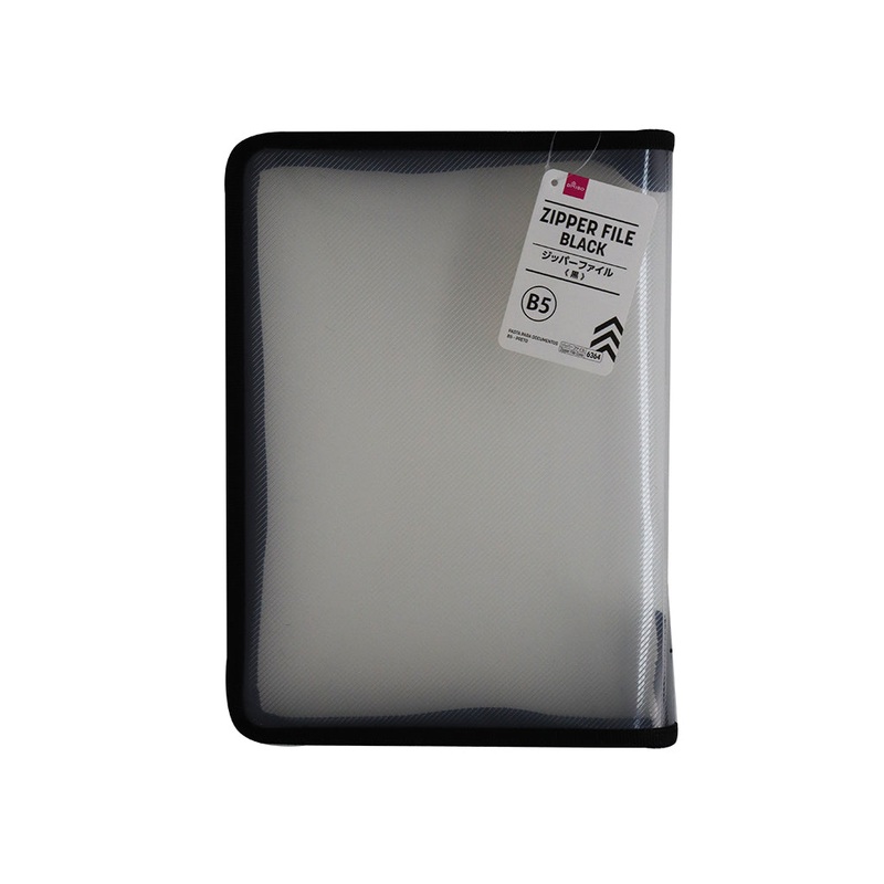 B5 Zipper File Black