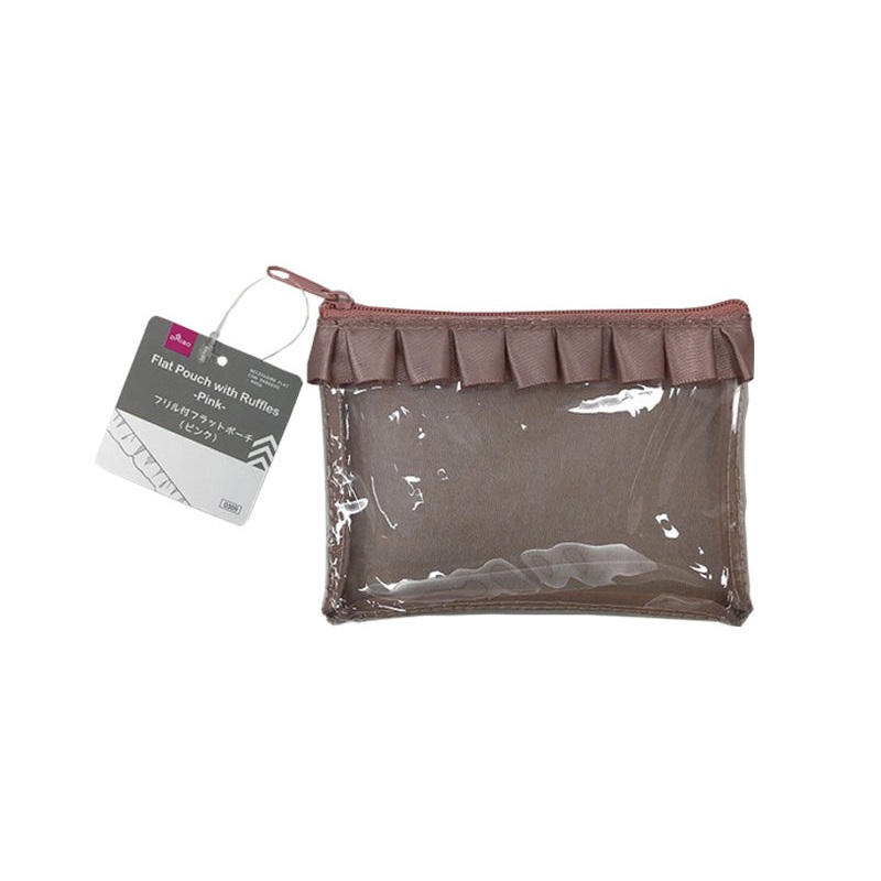 Favorite Pouch Flat Pouch with Ruffles Pink