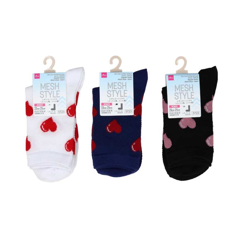 Regular Socks Mesh Style Heart