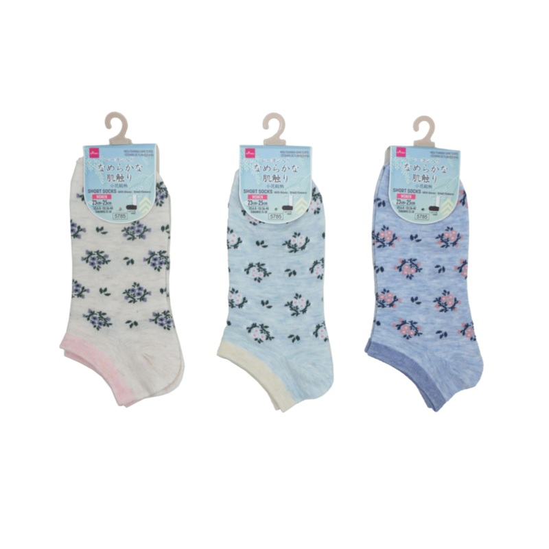 Short Socks with Rayon Small Flowers