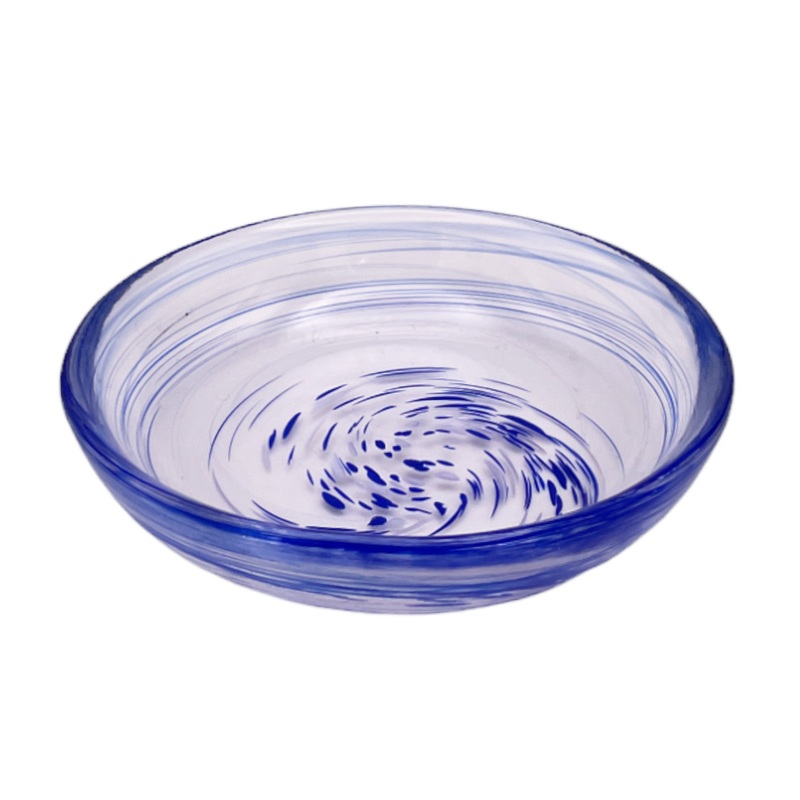 Colorful Dots Glass Mini Plate Blue