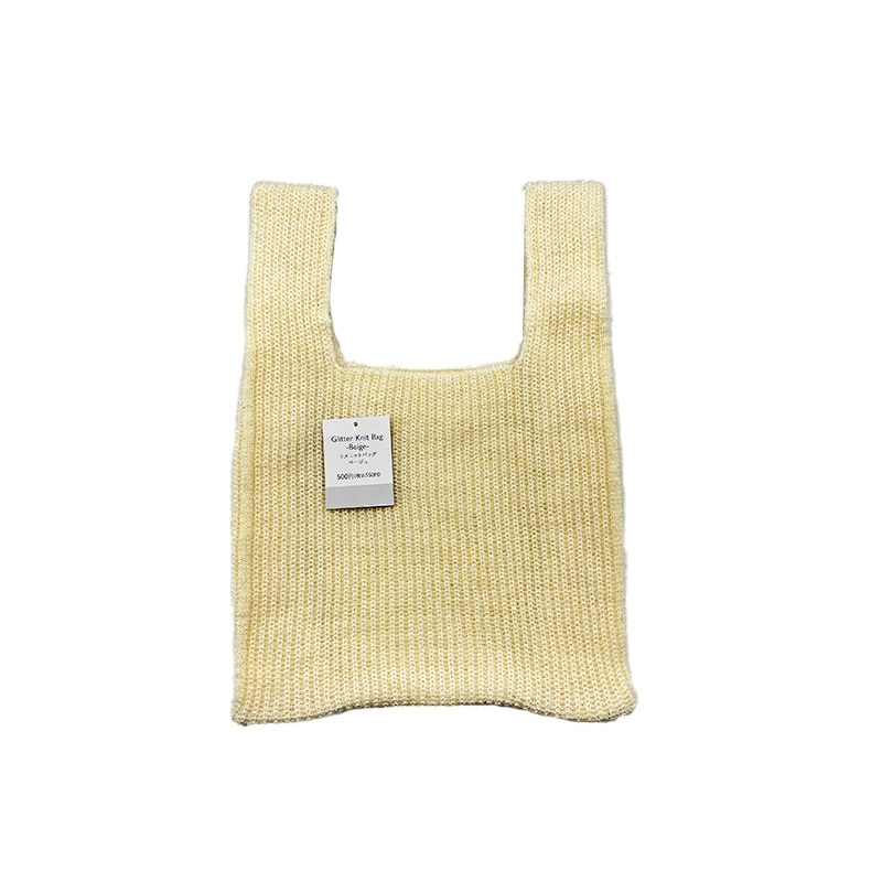 Glitter Knit Bag Beige
