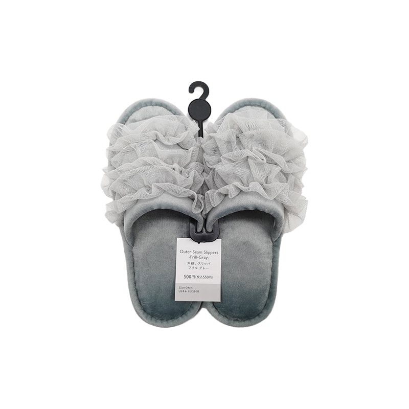 Outer Seam Slippers Frill Grey EU 35-38