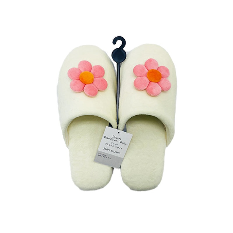 Slippers with Flowers White