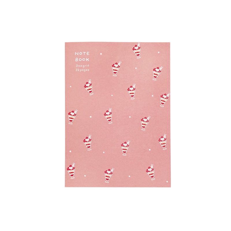 Notebook A5 Grid 3mm Strawberry Parfait