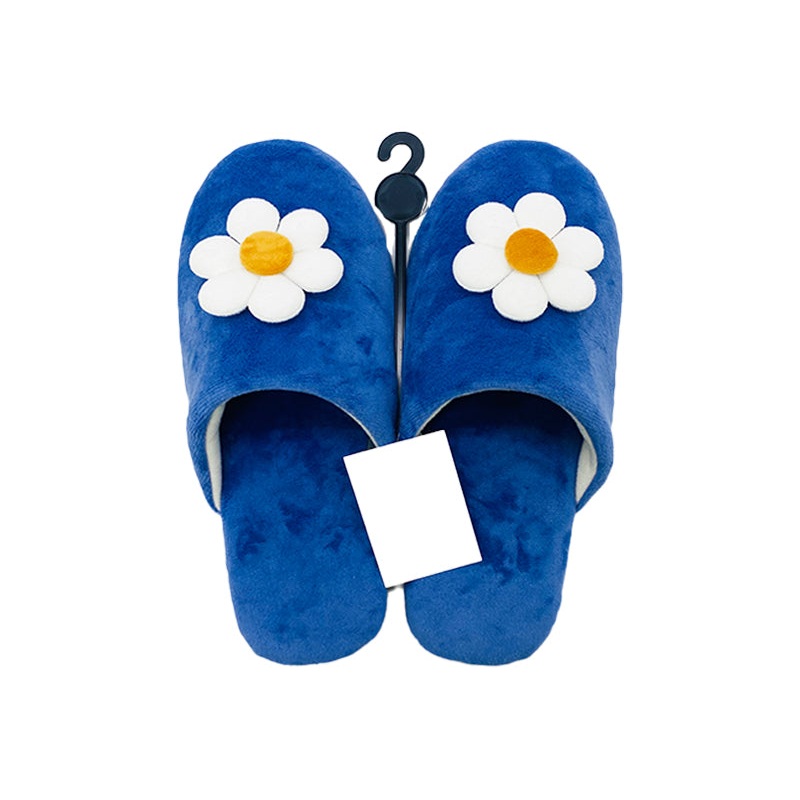 Slippers with Flowers Blue
