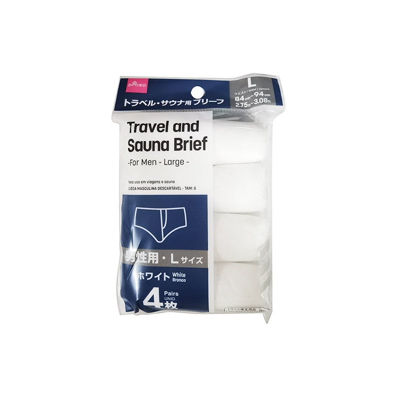Travel and Sauna Brief for Men Large White