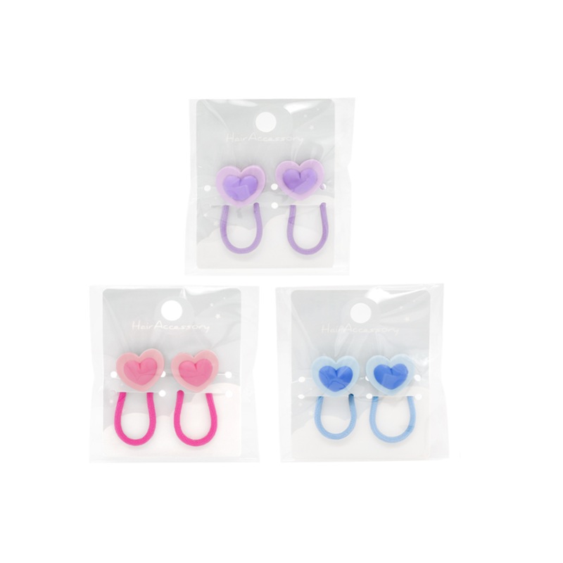 Hair Pony Set Pastel Heart