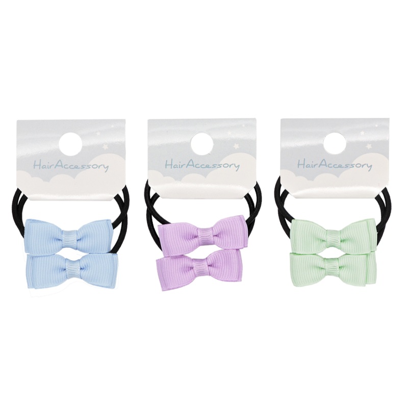 Hair Pony Set Ribbon Pastel Color Cold Color