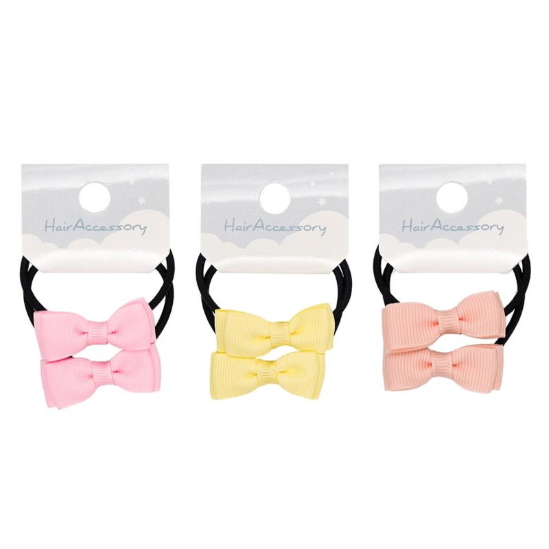 Hair Pony Set Ribbon Pastel Color Warm Color