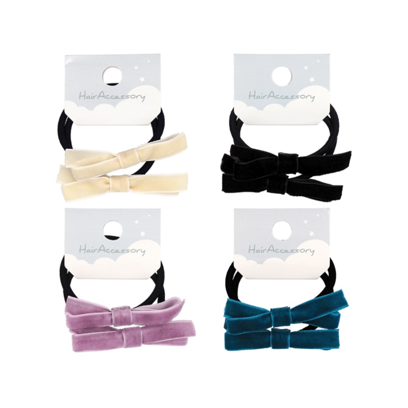 Hair Pony Set Ribbon Velor Style