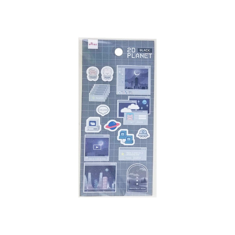 Sticker Sheet 2D Planet Black