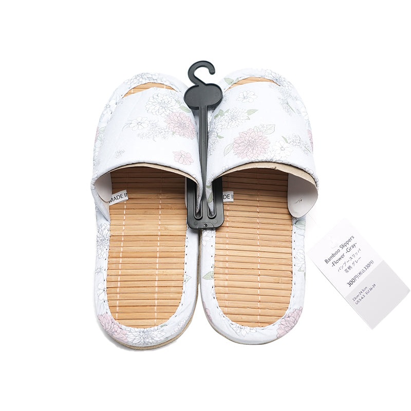 Bamboo Slippers Flower Grey
