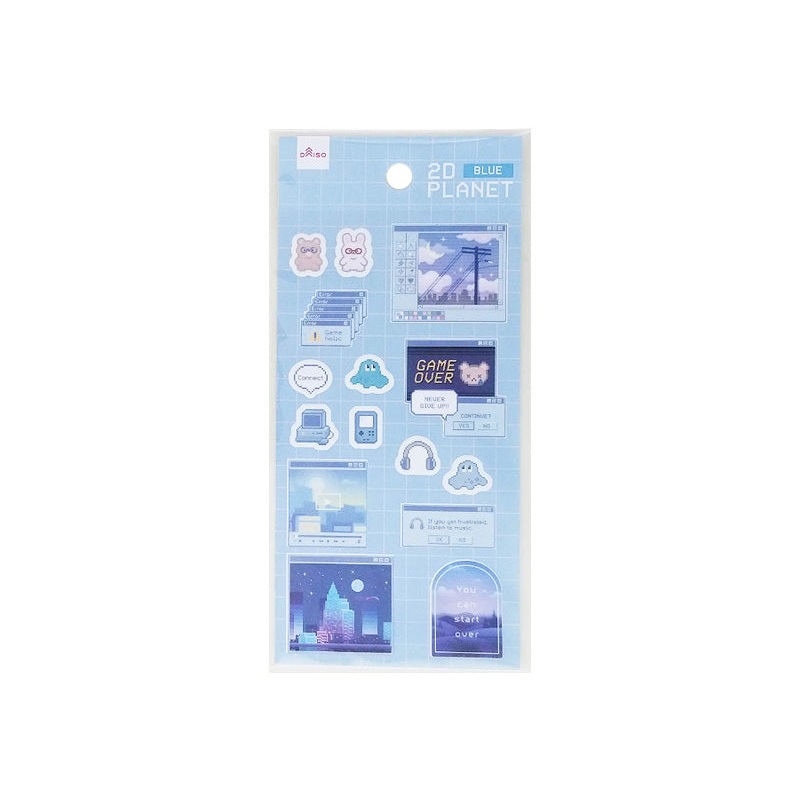 Sticker Sheet 2D Planet Blue