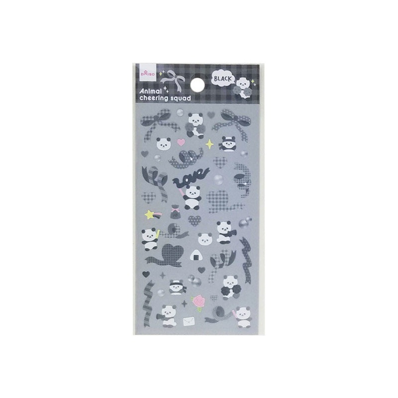 Sticker Sheet Animal Cheering Squad Black