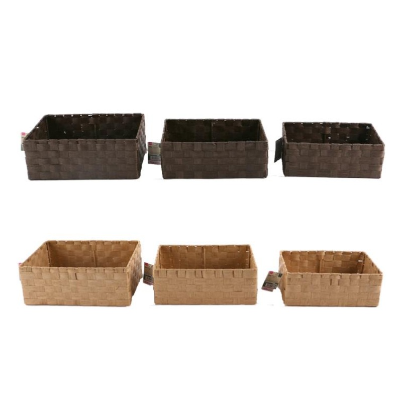 Paper Basket 3 Assorted Sizes B Beige/Brown
