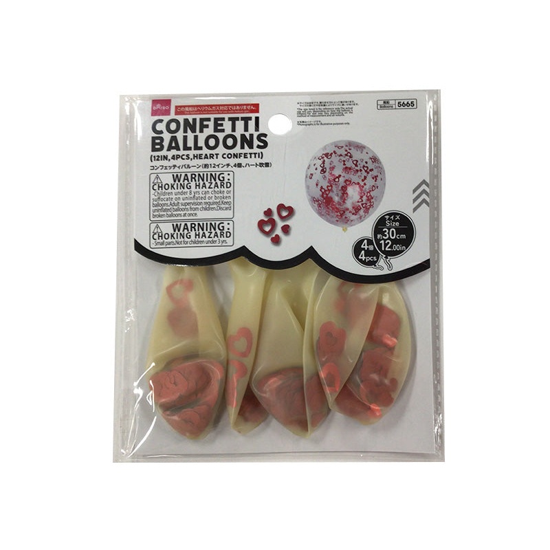 Confetti Balloons 12in Heart Confetti