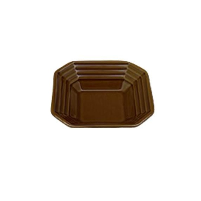 Plate Octagon Brown 2.75in