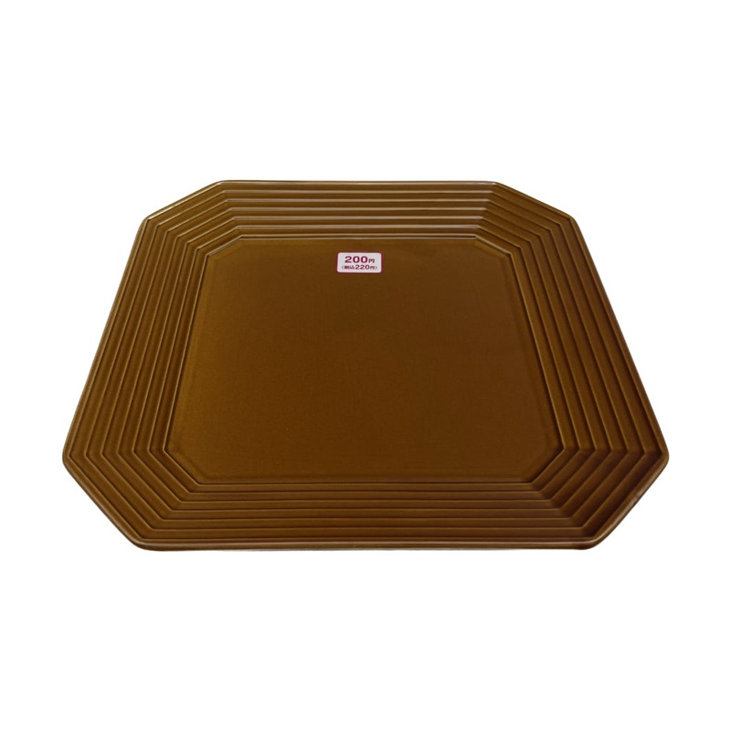 Plate Octagon Brown 8.66in