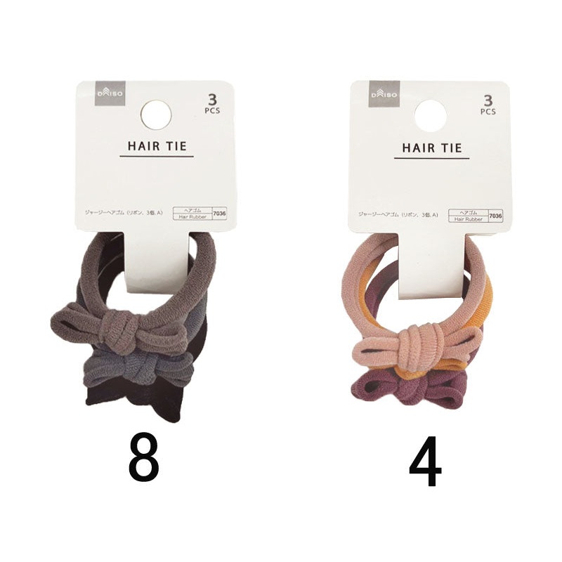 Jersey Hair Rubber - Ribbon 3pcs A -