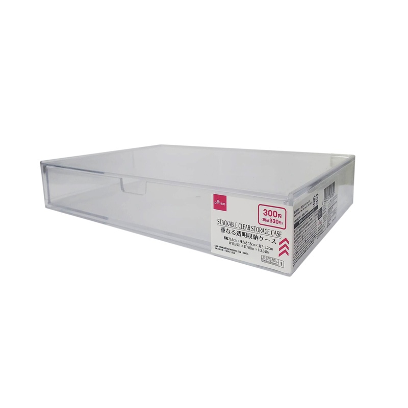 Stackable Clear Storage Case 1 Drawer 26.4cm x 18cm x 5.2cm