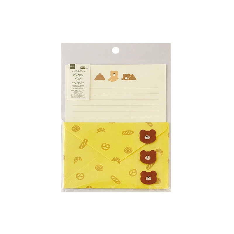 FLUFFY ANIMAL LETTER PAD AND ENVELOPE SET BEAR